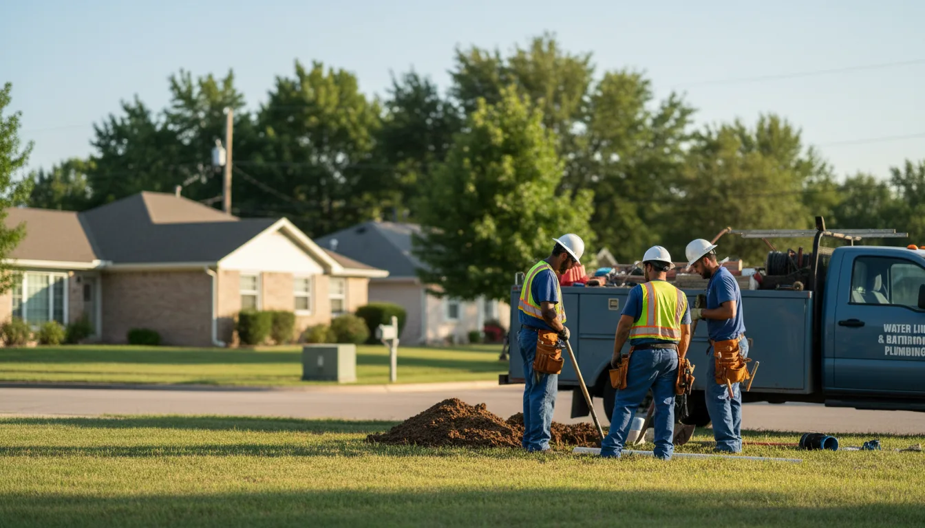 Residential water line and bathroom plumbing service in Glynn, LA